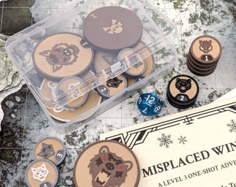 Magnetic Wild Animals Token Set for Fantasy Tabletop Games like D&D or Pathfinder with Storage Box and free One-Shot