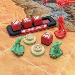 Desert Trooper Rings, Fremen Camp Miniatures, and Harkonnen Token Cubes compatible with Dune: War for Arrakis Expansion Desert War