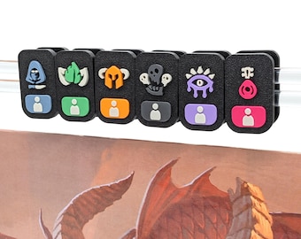 Class Clips for Stackable Magnetic DM Screen Abacus for TTRPGs like Dungeons & Dragons, Daggerheart, Draw Steel, with removable components