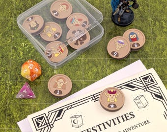 Juego de fichas de elfo magnéticas para juegos de mesa de fantasía como D&D o Pathfinder con caja de almacenamiento y un disparo gratis