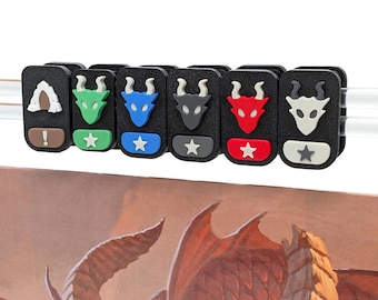 Dragon Clips for Stackable Magnetic DM Screen Abacus for TTRPGs like Dungeons & Dragons, Daggerheart, Draw Steel, with removable components