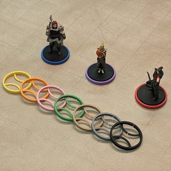 10 Basic Tabletop Miniature Rings for Dungeons and Dragons, Pathfinder, Blood Bowl, Warhammer, etc