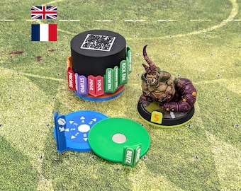 40mm | 1.57 inch Numbered Magnetic Miniature Base and Status Marker Set for Fantasy Football and compatible with Bloodbowl