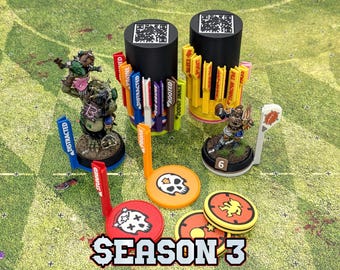 32mm  Magnetic Status and Action Sets with Ball Marker for Fantasy Football and compatible with Bloodbowl Season 3