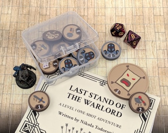 Magnetic Animated Objects Token Set for Fantasy Tabletop Games like D&D or Pathfinder with Storage Box and free One-Shot