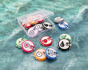 Counter Dial Set for Board Games, Card Games, and Tabletop RPGs, with HP or Life Tracker, Timer, Countdown, Ressource Indicator & more