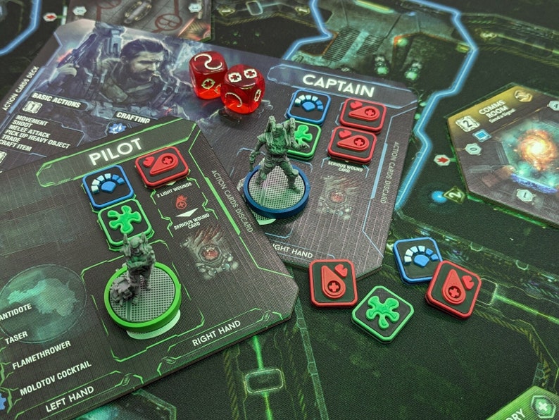 Board Game Player Token Set Compatible With Nemesis - Fully Colored ...