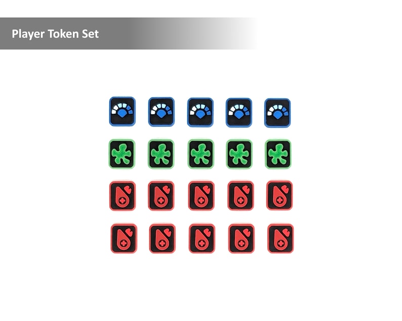 Board Game Player Token Set Compatible With Nemesis - Fully Colored ...
