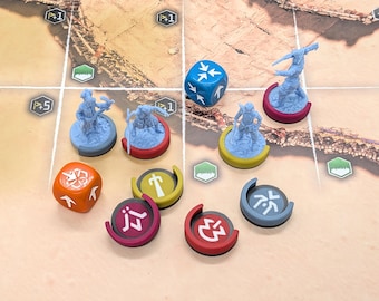 Sci-Fi Board Game Miniature Rings compatible with Characters in Horizon Zero Dawn Board Game and Forbidden West: Seeds of Rebellion