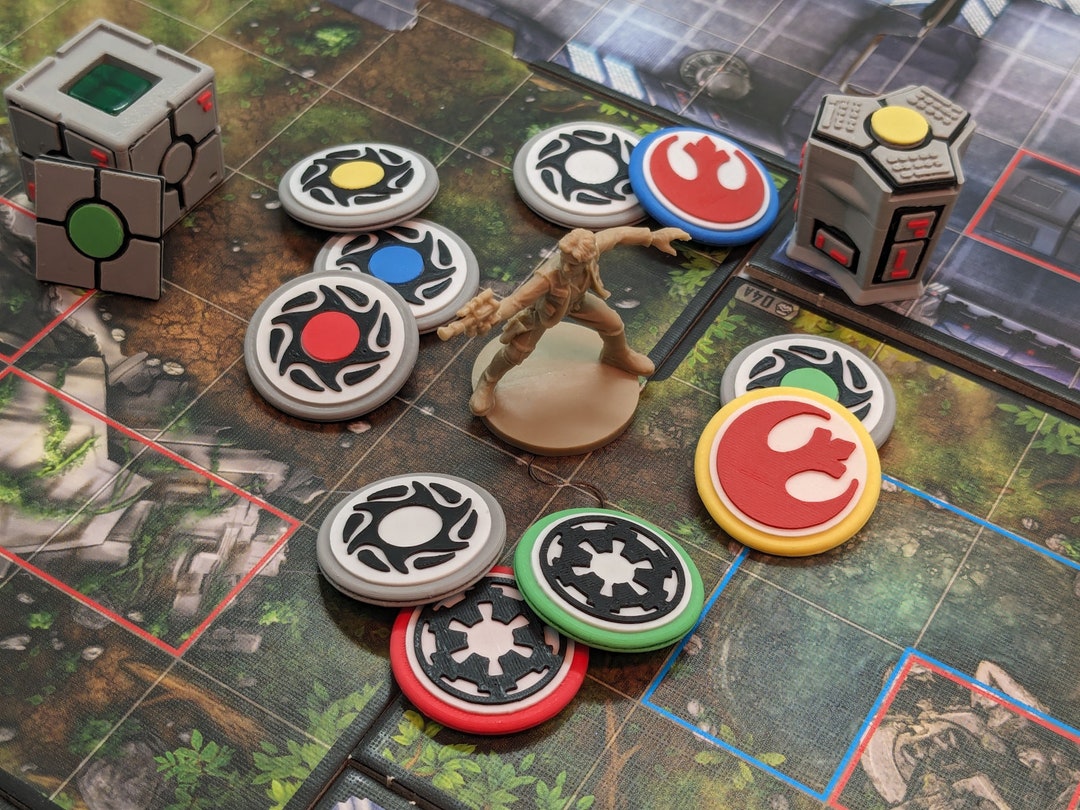 Fully Colored Sci-fi Board Game Mission Token Set - Dual-sided With ...