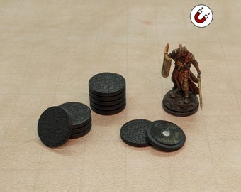 Magnetic Set of Miniature Bases for Flight Stands, Combat Risers in Dungeons and Dragons, Pathfinder, etc. | Tabletop Klix