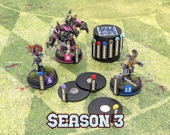 Magnetic Marker Set for Player Positions in Fantasy Football and compatible with Blood Bowl Season 3