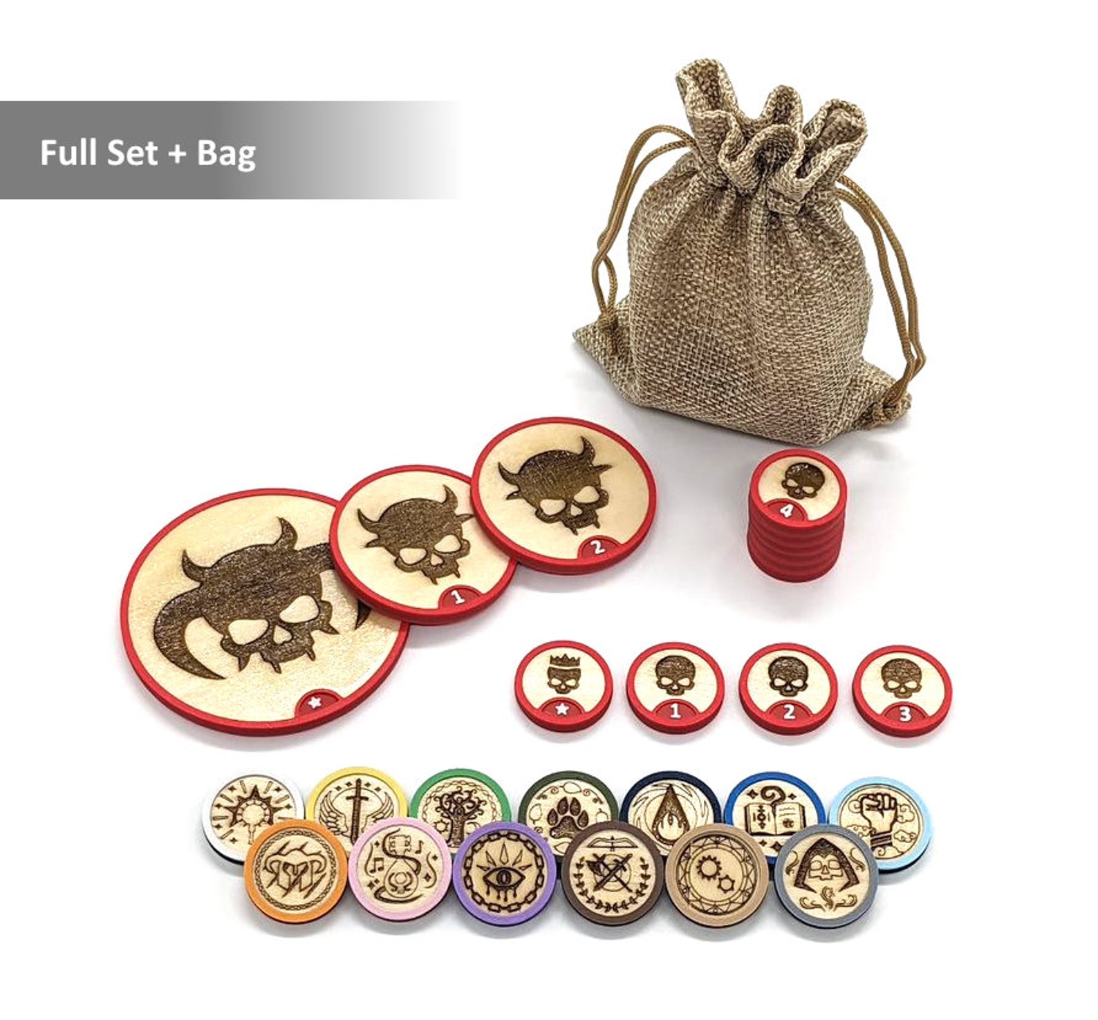 Wooden Monster and Class Tokens for Tabletop Games Like Dungeons ...