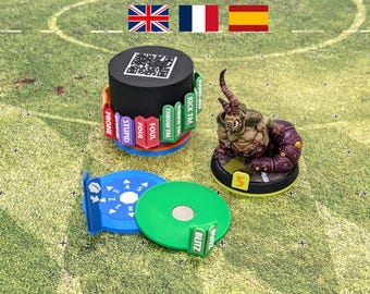 40mm | 1.57 inch Numbered Magnetic Miniature Base and Status Marker Set for Fantasy Football and compatible with Bloodbowl