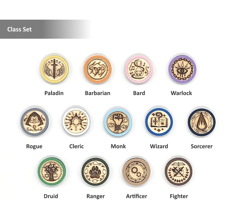 Dnd Ranger Class Tokens Wooden Monster and Class Tokens for Tabletop Games Like Dungeons ...