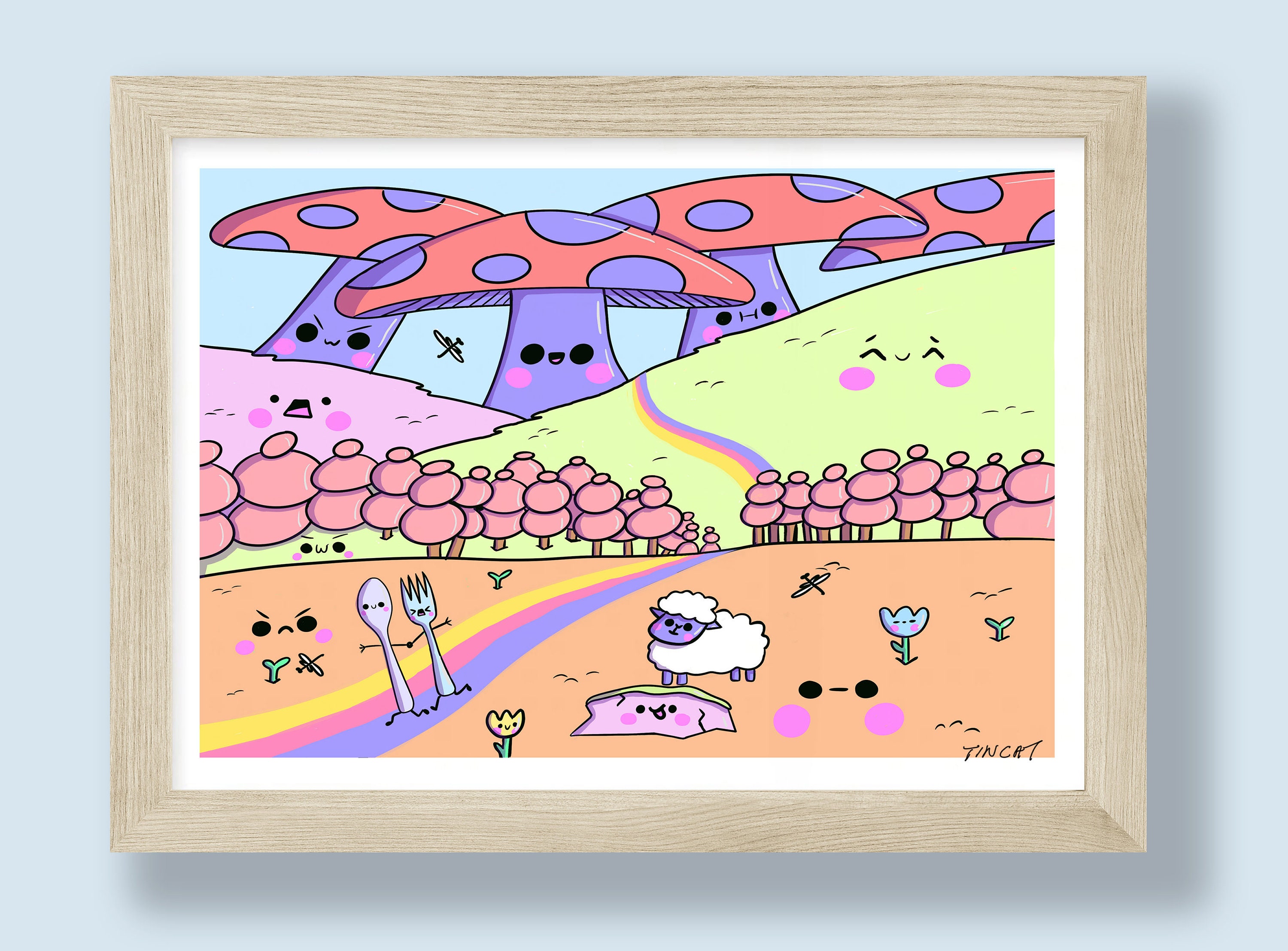 Escape Kawaii Print 5 X 7, Kawaii Art Print, Cute Kawaii Print, Kawaii ...