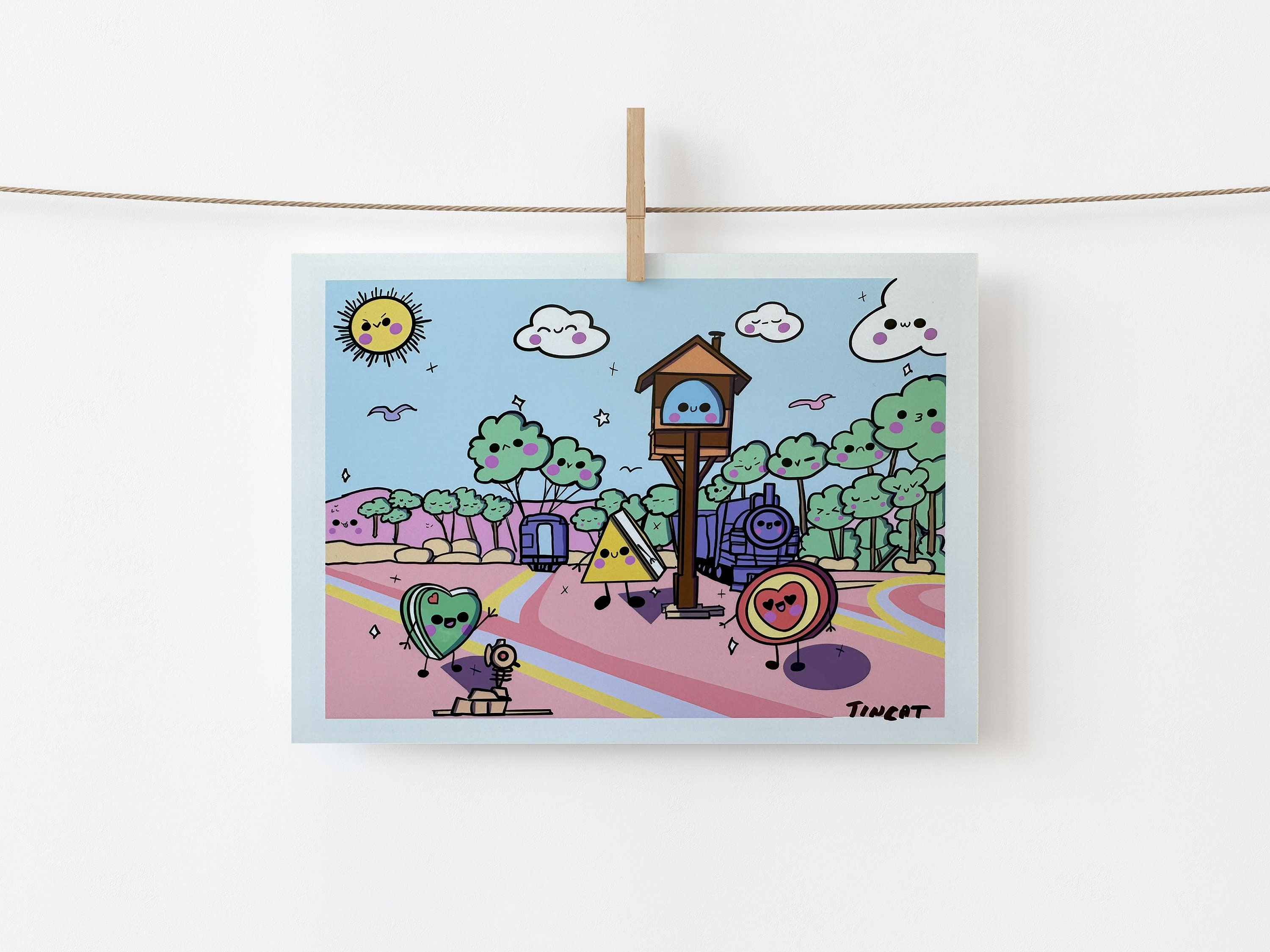 Escape Kawaii Print 5 X 7, Kawaii Art Print, Cute Kawaii Print, Kawaii ...
