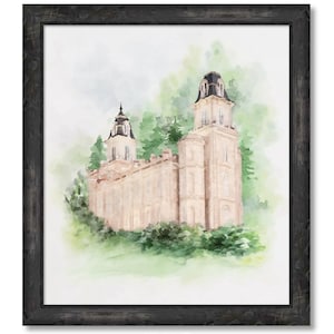 Manti, Utah Temple Watercolor