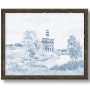 Nauvoo Temple Art in Blue