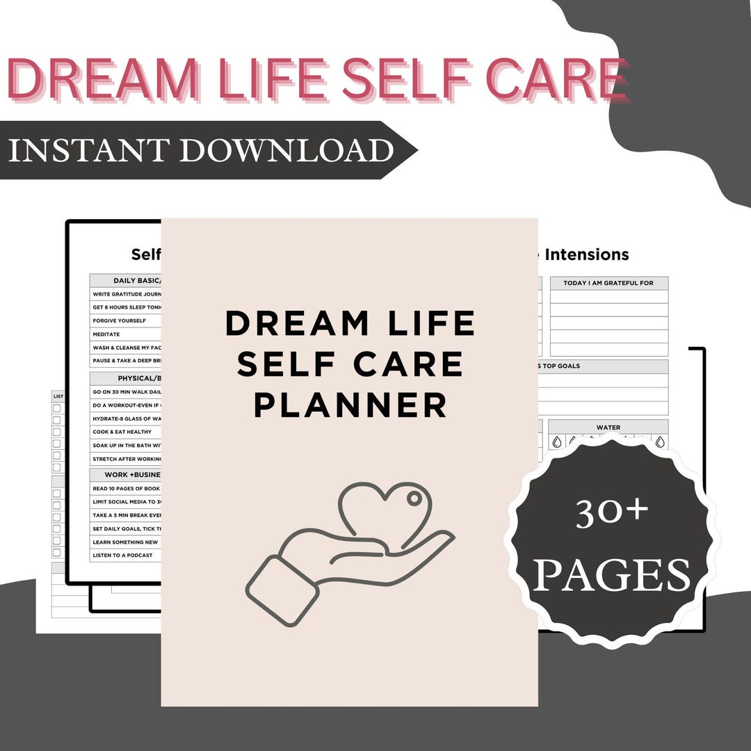 Editable Dream Life Self Care Digital Planner - Etsy UK