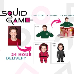 Personalized Squid Game-Themed Custom Cake Toppers | 24 Hour Delivery