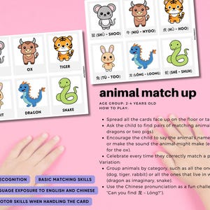 Chinese Zodiac Matching Game - Fun Printable Lunar New Year Activity for Kids and Families