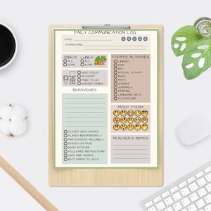 Parent Teacher Daily Communication Log Autism IEP, Special Needs, Communication record, ABA therapy, IEP Parent School Communication