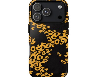 GILDED WILD Phone Case, Abstract Leopard Aesthetic, iPhone 17 16 15 14 13 12 11 Pro Max MagSafe Case, Pixel 9 8 7 6 Samsung S25 S24 S23 S22