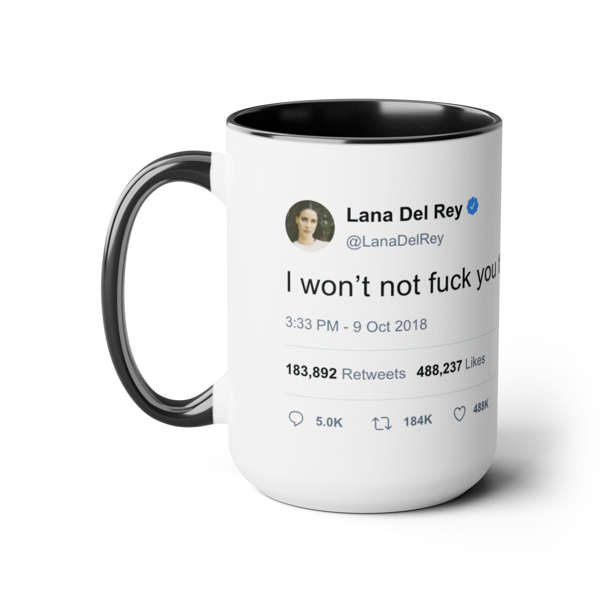 Lana Del Rey Iconic Tweet Two-Tone Coffee Mug (15oz)