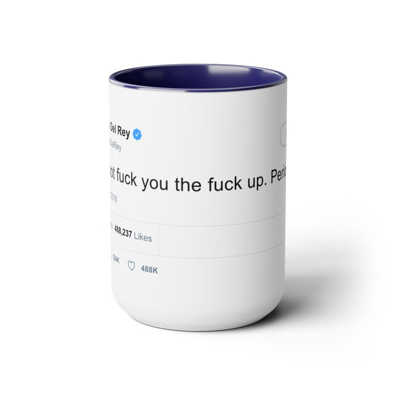 Lana Del Rey Iconic Tweet Two-Tone Coffee Mug (15oz) image 9