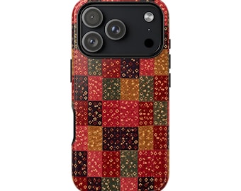 HEIRLOOM PATCHWORK Phone Case, Vintage Textile Aesthetic, iPhone 17–11 Pro Max MagSafe, Pixel 9–6, Samsung S25–S22