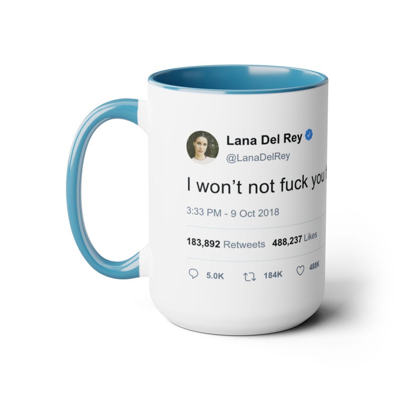 Lana Del Rey Iconic Tweet Two-Tone Coffee Mug (15oz) image 3