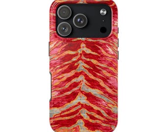 Funda para teléfono con diseño de mármol con vetas carmesí para iPhone 17 Pro Max 16 Plus 15 14