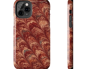 Crimson Marble Paper Art Phone Case | iPhone 17 Pro Max 16 Plus 15 14