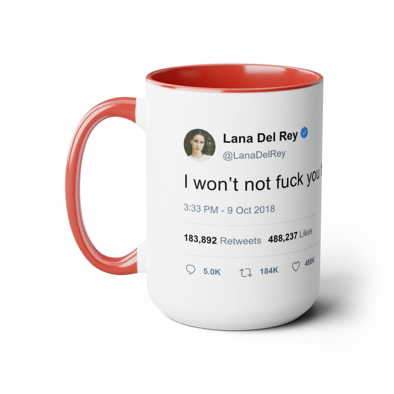 Lana Del Rey Iconic Tweet Two-Tone Coffee Mug (15oz) image 5