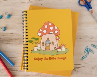 Kawaii Paddestoel Spiraal Notitieboekje - Gelinieerd Lijn Paddestoel Journal Paddestoel Notitieboekje Schattig Kawaii Journal Dagelijks schrijfdagboek