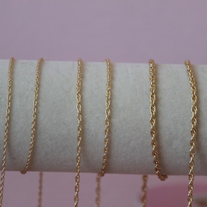 14k Gold-Filled Sterling Silver Dainty Rope Chain, wholesale by the foot, perfect for permanent jewelry, US Standard and tested