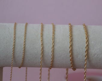 14k Gold-Filled Sterling Silver Rope Chain: Dainty Permanent Jewelry, Wholesale by the Foot