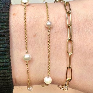 14k Gold-Filled tarnish resistant,Pearl Saltillite Cable Chain wholesale by the foot, perfect for permanent jewelry, US Standard and tested.