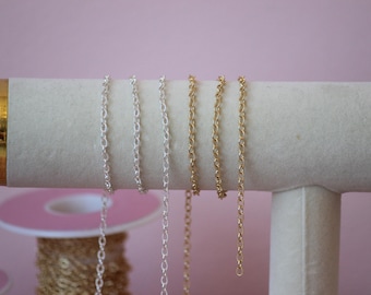 14k Gold-Filled Textured Cable Chain: Permanent Jewelry Supplies