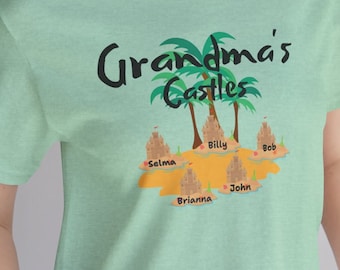 Personalized Grandma&#39;s Castles T-Shirt: Beach Vacation Gift