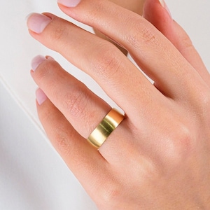 7mm Matte Brushed 14K Yellow Gold Dome Wedding Band: Comfort Fit