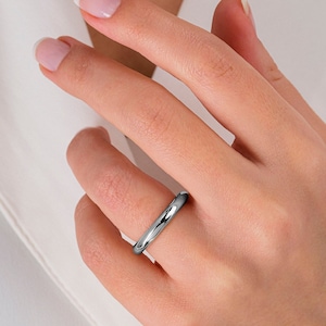 4x4 mm • Platina volledige ronde band • Dikke ronde platina trouwring • Platina • Massief platina • Volledige ronde platina ring • 950 platina