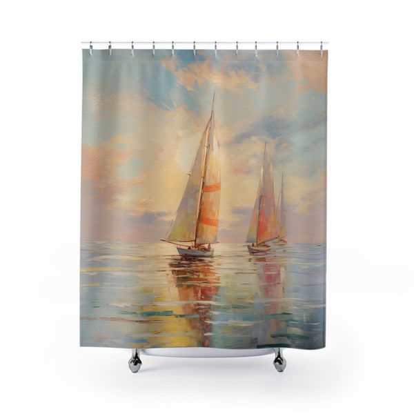 Sailboat Shower Curtain Etsy