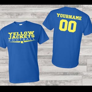 Customizable Yellow Jackets Football fan T-Shirt