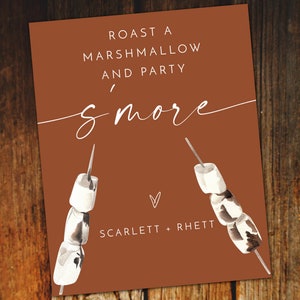 make a s&#39;more wedding sign 8&quot;x10&quot;, rust s&#39;more sign template, digital download