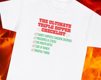 Chilis Restaurant Triple Dipper Checklist Unisex Tee, Funny Food & Drink Shirt, Restaurant Merchandise
