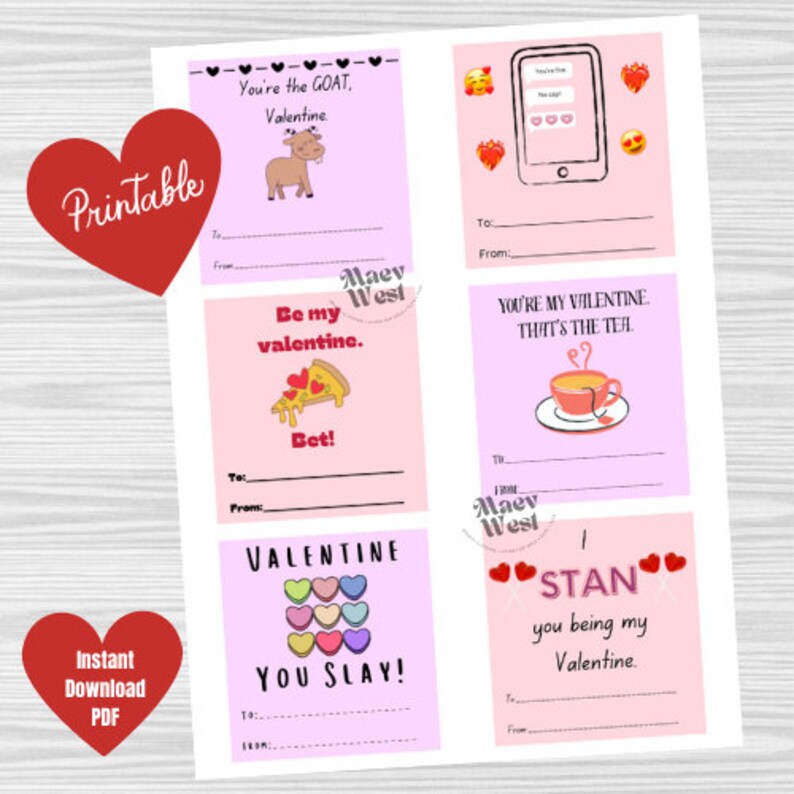 PRINTABLE Gen Z Slang Valentine Grams Digital Download, Printable ...