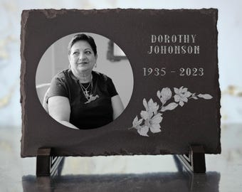 Custom Photo Memorial Slate, Picture + Engravement, Slate Rock, In loving memory, Custom Plaque, Eternal Memories, Photo Gift, Sympathy Gift