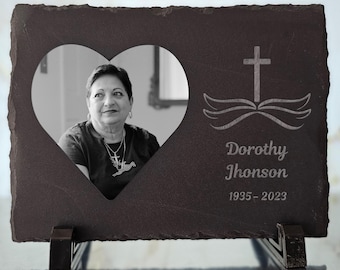 Custom Picture + Engravement, Photo Memorial Slate, Slate Rock, In loving memory, Custom Plaque, Eternal Memories, Photo Gift, Sympathy Gift